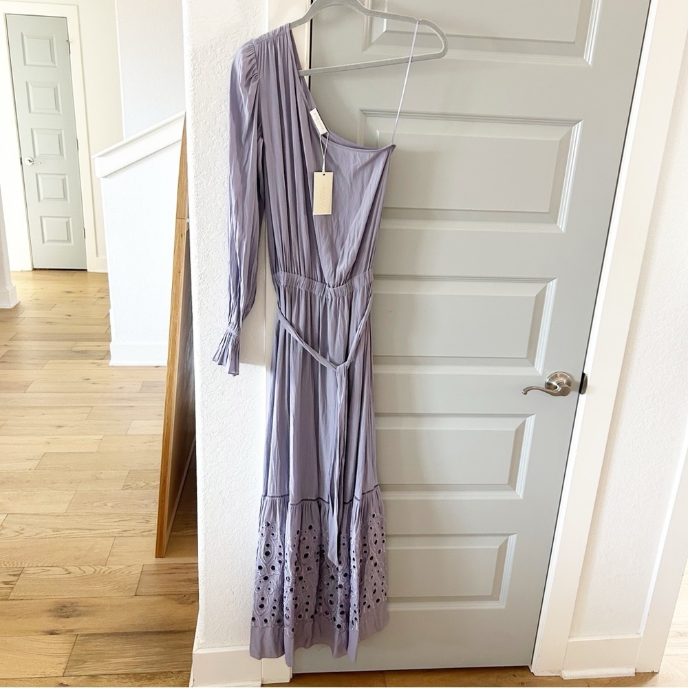 NWT Ramy Brook Adesola One Shoulder Eyelet Maxi Dress in Lavender Size XS. - Picture 2 of 5